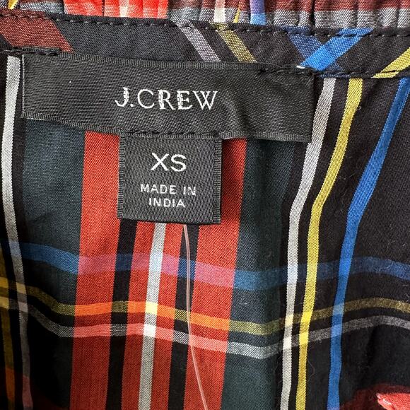 NWT J. Crew Scalloped Tie Neck Top in Stewart Tartan Plaid Sz XS Holiday Preppy - Picture 8 of 9